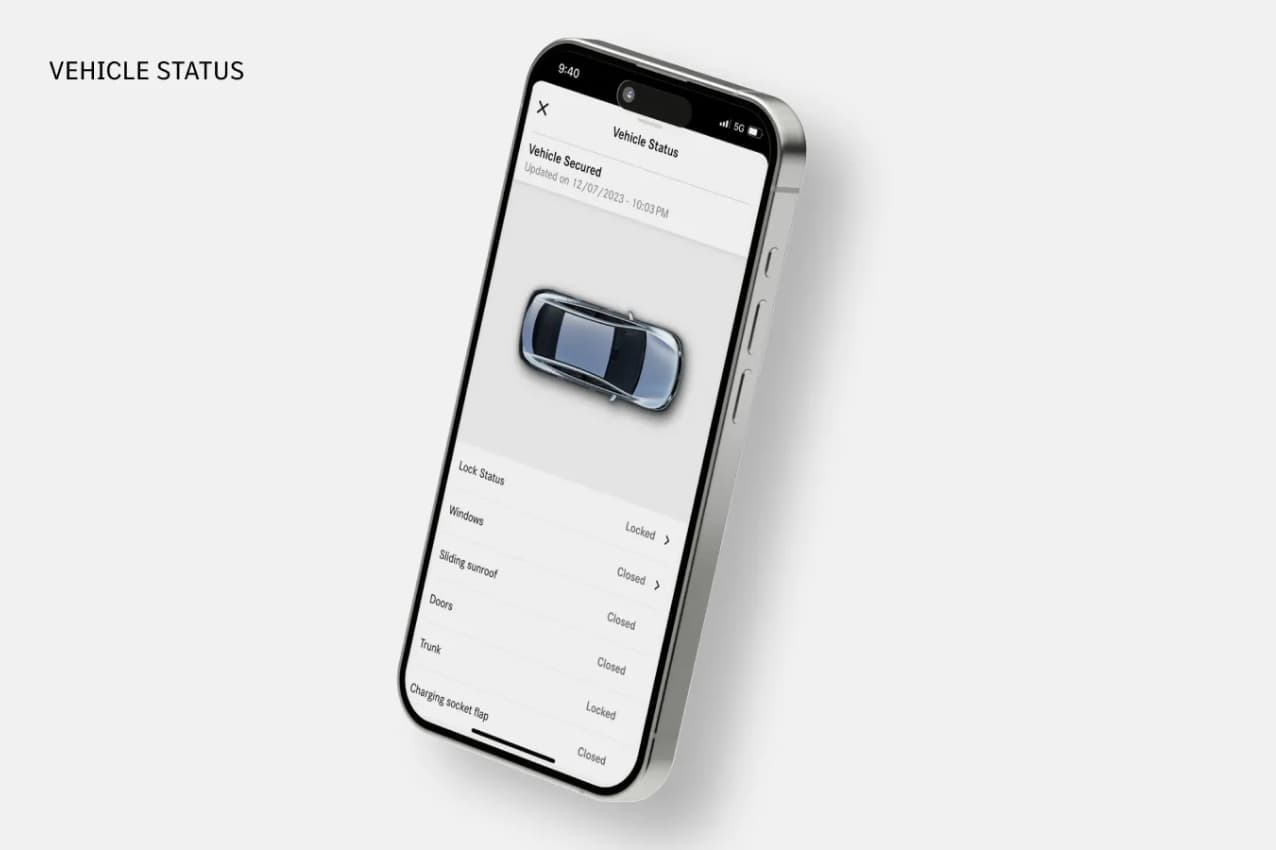 Live Vehicle Status Information Screen