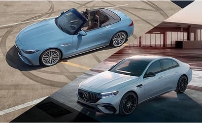 Split image of 2 Mercedes-Benz cars